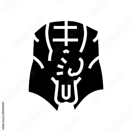 hernia from lifting weights glyph icon vector illustration