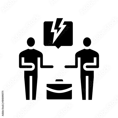 workplace conflicts glyph icon vector illustration