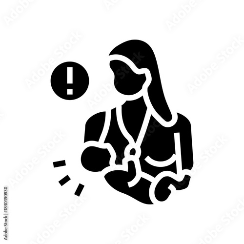 lack of breastfeeding glyph icon vector illustration