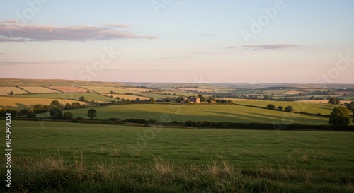 Tranquil Rural Landscape at Sunset