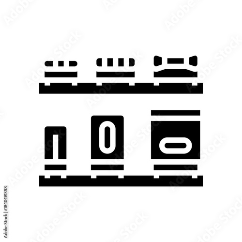 capacitors and resistors layout glyph icon vector illustration