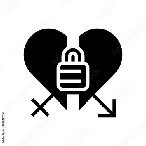 sexual compatibility issues glyph icon vector illustration