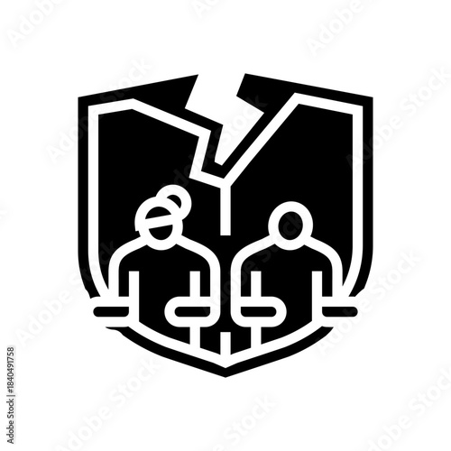 trust issues couple glyph icon vector illustration