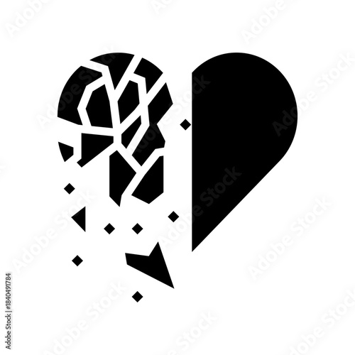 infidelity couple glyph icon vector illustration