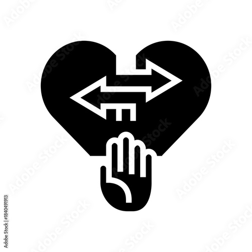 emotional distance couple glyph icon vector illustration