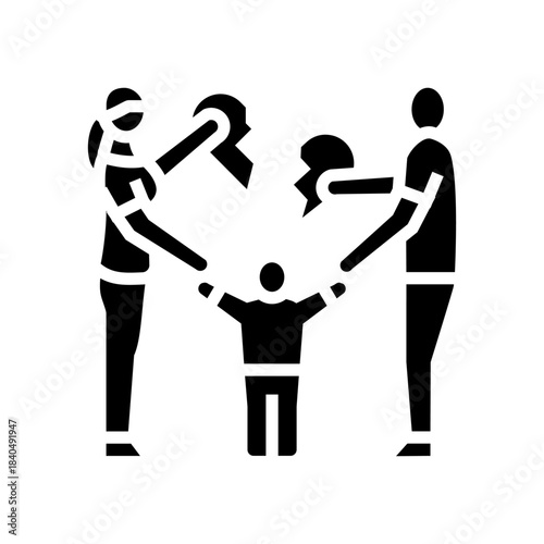 parenting disagreements couple glyph icon vector illustration