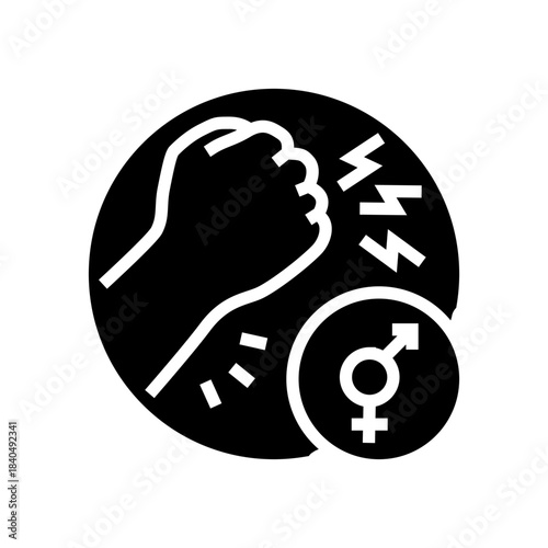 gender based violence glyph icon vector illustration