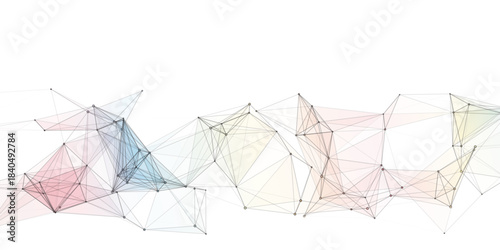 gradient network futuristic connection technology background with dots and line polygon shape. Structure molecule and communication. Template for science and technology presentation, Vector design.