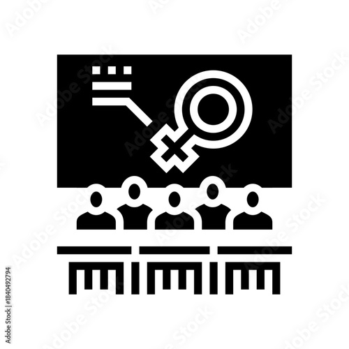 feminist pedagogy glyph icon vector illustration