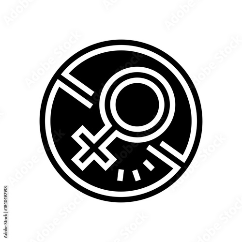 anti feminism glyph icon vector illustration