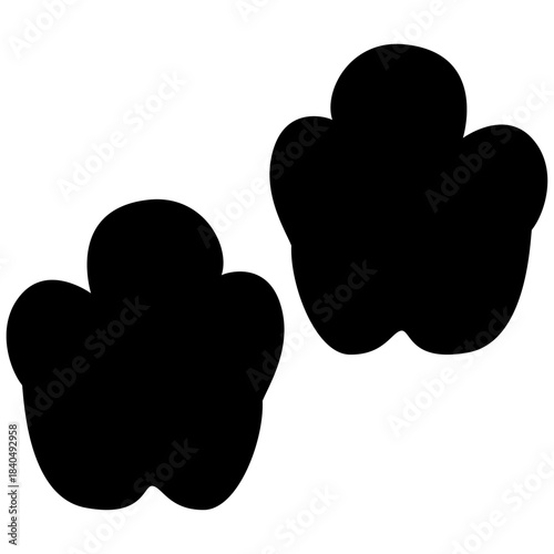 white rhino footprint vector drawing.
