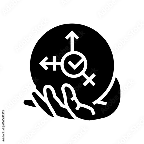 empowered choice glyph icon vector illustration