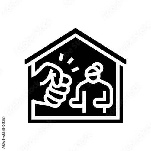 domestic violence glyph icon vector illustration