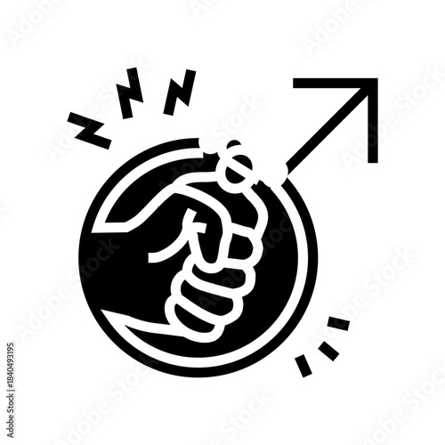 patriarchal violence glyph icon vector illustration