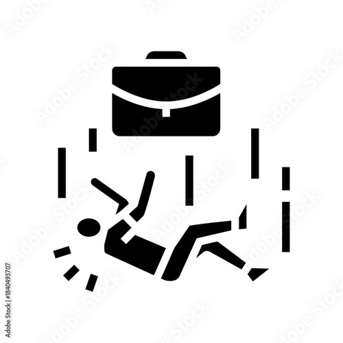 job loss fear glyph icon vector illustration