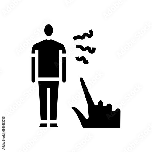 being judged fear glyph icon vector illustration