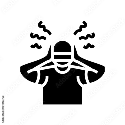 being watched or stalked scopophobia fear glyph icon vector illustration