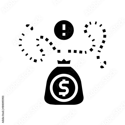 lack of funding startup glyph icon vector illustration