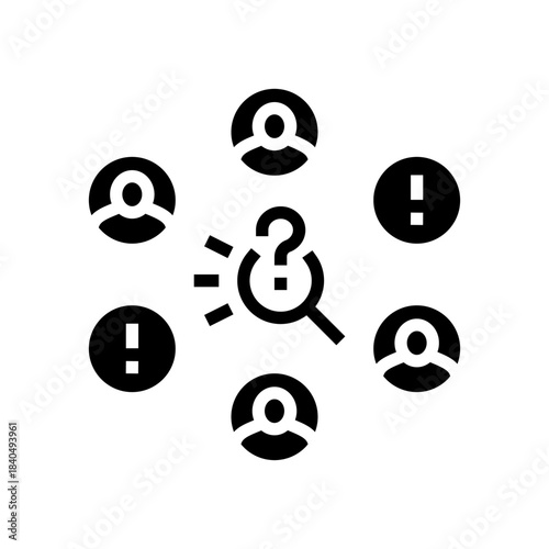 finding the right team startup glyph icon vector illustration