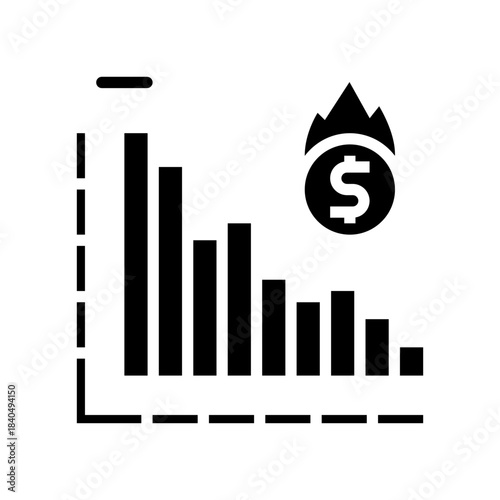 unforeseen economic crisis startup glyph icon vector illustration