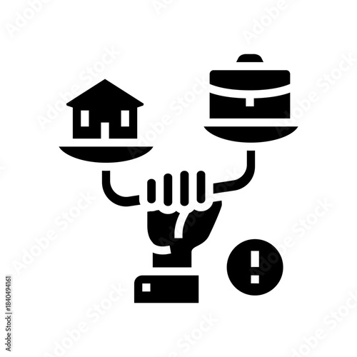 work life balance struggles glyph icon vector illustration