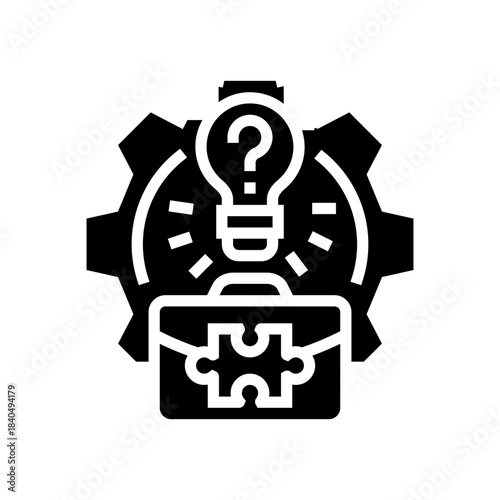lack of industry experience glyph icon vector illustration