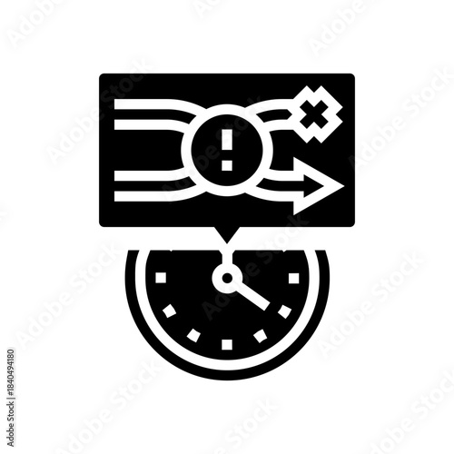 failure to pivot in time glyph icon vector illustration
