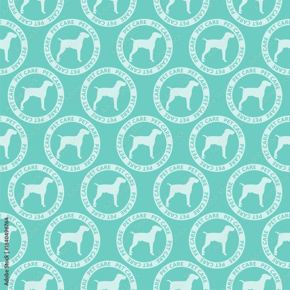 Fototapeta premium Dog pet care seamless pattern isolated on color background