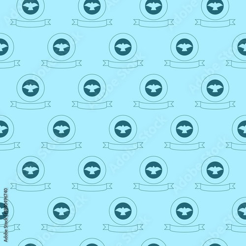 Bird template seamless pattern isolated on color background