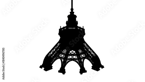 Eiffel Tower silhouette in Paris skyline