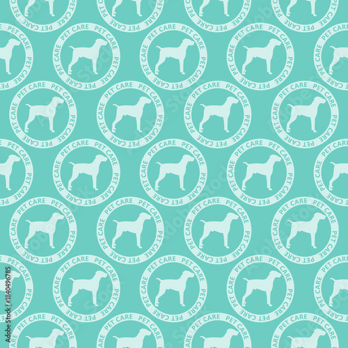 Dog pet care seamless pattern isolated on color background