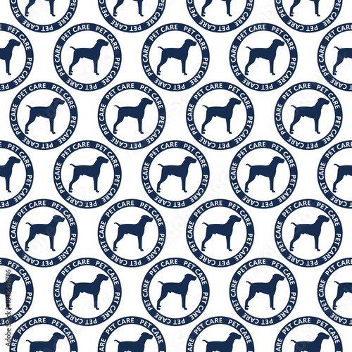 Dog pet care seamless pattern isolated on white background