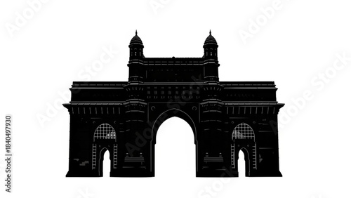 Gateway of India in Silhouette: The iconic Gateway of India stands tall in a stark silhouette, its intricate architecture defined against a contrasting backdrop. A timeless monument