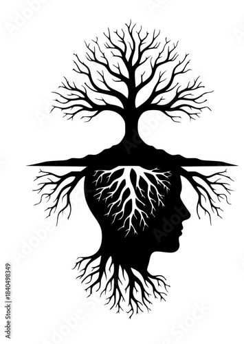 Tree of knowledge and mind concept art