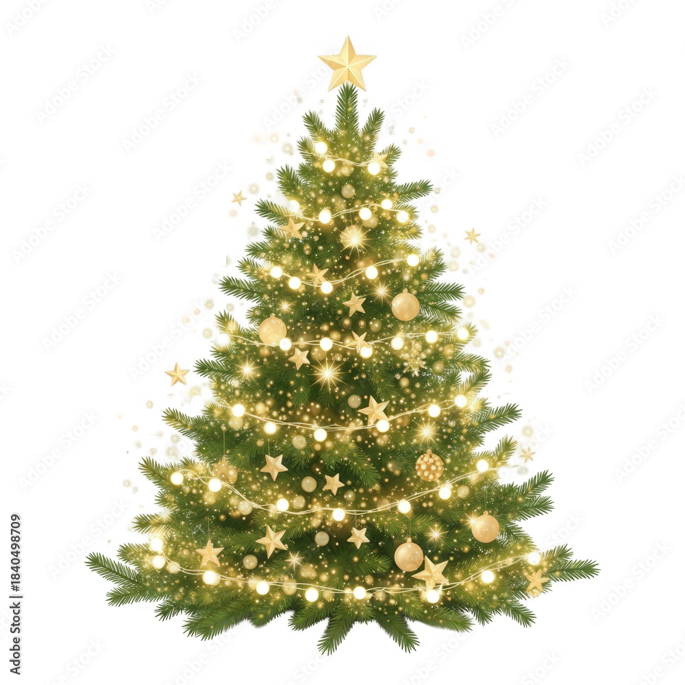Fototapeta premium christmas tree isolated on white