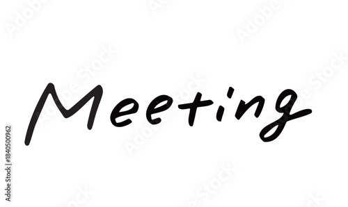 手書き文字「Meeting」｜会議や集まりをやわらかく伝える筆記体英字ロゴ素材