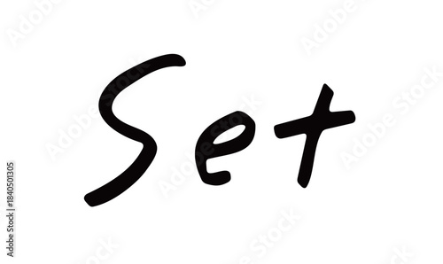 手書き文字「Set」｜セットを伝えるやわらかいロゴ素材