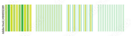 Set of green and white stripes seamless patterns. Christmas vibe