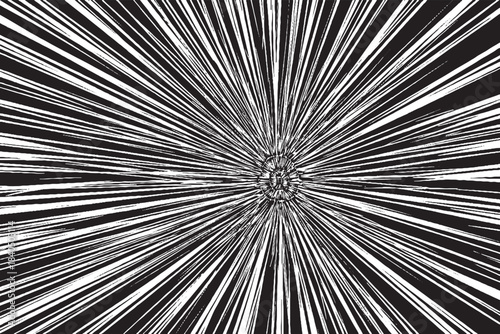 Dynamic Black and White Radial Speed Lines Abstract