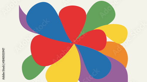 Burst of Colors: A vibrant explosion of colors forms an abstract floral composition, showcasing a kaleidoscope of hues and creative design, celebrating the beauty of color palettes.