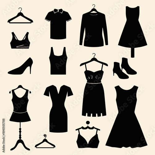 Clothing Store Icons Set
