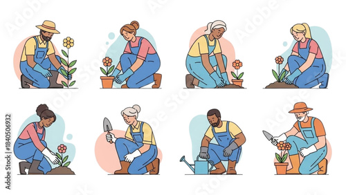 An abstract auto cad drawing of young adults showing social distance.