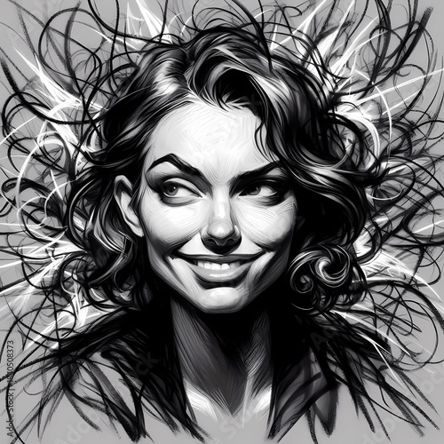 gloating and snickering woman