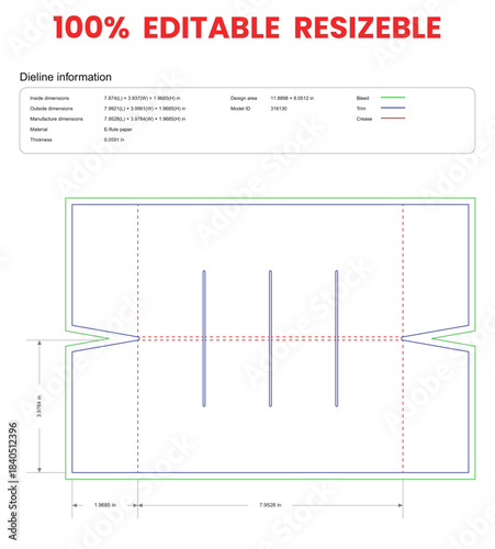 half folded three slot blocks inserts dividers dieline template box dieline die lines packaging custom dieline  box cardboard box dieline pizza box dieline printable product packaging layout,
