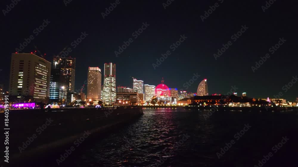 custom made wallpaper toronto digitalみなとみらいの夜景と海