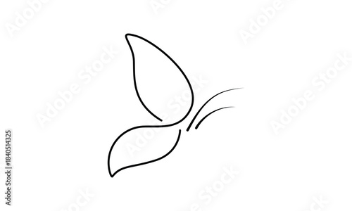 Abstract Single Line Butterfly Outline 
