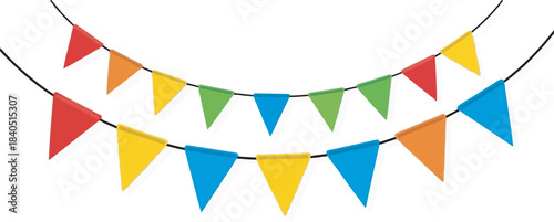 Colorful Celebration Pennant Flags Isolated