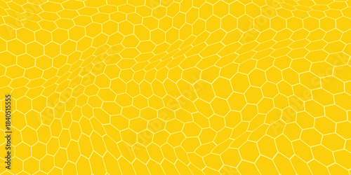 abstract yellow honeycomb wave pattern suitable for background.Vector ilustration