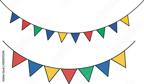 Simple Party Bunting Decoration Isolated on White