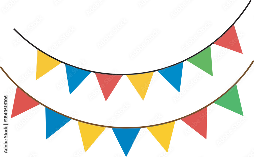 Obraz premium Festive Pennant Banner Decoration Vector Illustration
